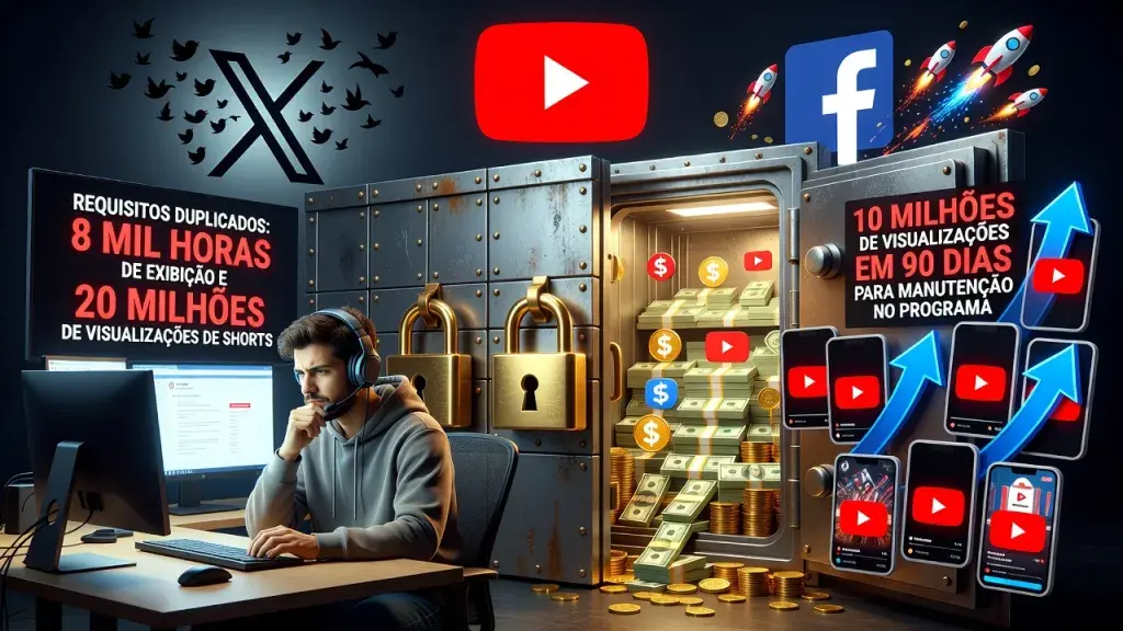 YouTube eleva exigências e dificulta monetização para novos criadores